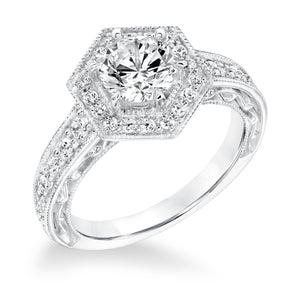 Goldman 14k White Gold 0.50ct Diamond Semi Mount Engagement Ring