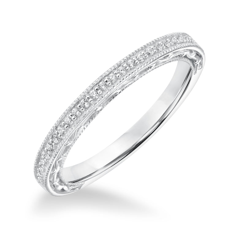 Goldman 14k White Gold 0.15ct Diamond Wedding Band