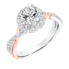 Goldman 14k Two Tone Gold 0.32ct Diamond Semi Mount Engagement Ring