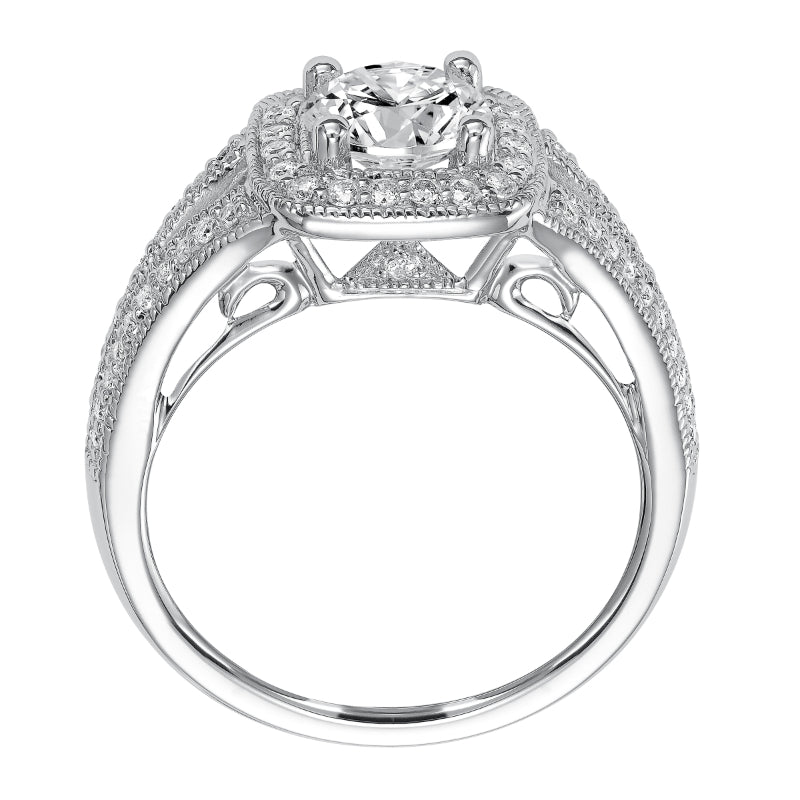 Goldman 14k White Gold 0.37ct Diamond Semi-Mount Engagement Ring