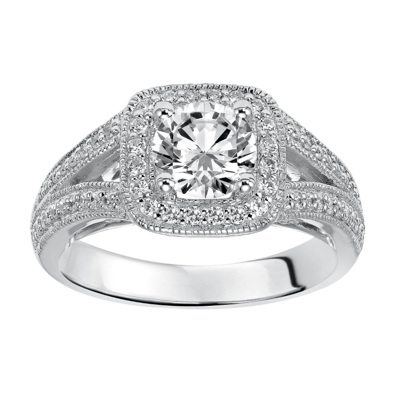 Goldman 14k White Gold 0.37ct Diamond Semi-Mount Engagement Ring