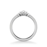 Artcarved Bridal Mounted Mined Live Center Vintage Halo Engagement Ring 18K White Gold