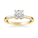 Artcarved Bridal Mounted with CZ Center Classic Lyric Engagement Ring Carly 14K Yellow Gold