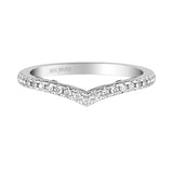 Artcarved Bridal Mounted with Side Stones Classic Lyric Diamond Wedding Band Carly 18K White Gold