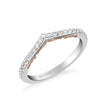 Artcarved Bridal Mounted with Side Stones Classic Lyric Diamond Wedding Band Carly 18K White Gold Primary & Rose Gold