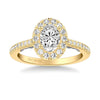Artcarved Bridal Mounted with CZ Center Classic Lyric Diamond Engagement Ring Jacinda 18K Yellow Gold Primary & White Gold