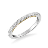 Artcarved Bridal Mounted with Side Stones Classic Lyric Diamond Wedding Band Demi 18K White Gold Primary & 18K Yellow Gold