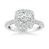 Artcarved Bridal Mounted with CZ Center Classic Lyric Diamond Engagement Ring Loni 18K White Gold