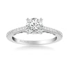Artcarved Bridal Semi-Mounted with Side Stones Classic Lyric Engagement Ring Tracy 18K White Gold