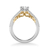 Artcarved Bridal Semi-Mounted with Side Stones Classic Lyric Engagement Ring Tracy 18K White Gold Primary & 18K Yellow Gold