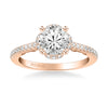 Artcarved Bridal Semi-Mounted with Side Stones Classic Lyric Halo Engagement Ring Gladys 18K Rose Gold