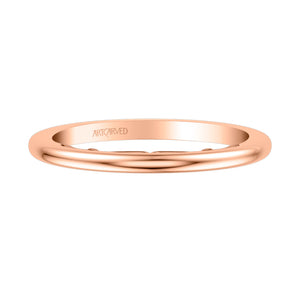 Artcarved Bridal Band No Stones Classic Lyric Diamond Wedding Band Cleo 18K Rose Gold