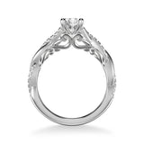 Artcarved Bridal Semi-Mounted with Side Stones Contemporary Lyric Engagement Ring Tilda 18K White Gold