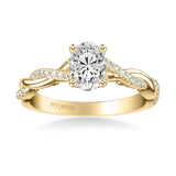 Artcarved Bridal Mounted with CZ Center Contemporary Lyric Engagement Ring Tilda 18K Yellow Gold