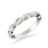 Artcarved Bridal Mounted with Side Stones Contemporary Lyric Diamond Wedding Band Tilda 18K White Gold Primary & 18K Yellow Gold