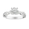 Artcarved Bridal Semi-Mounted with Side Stones Contemporary Lyric Engagement Ring 14K White Gold