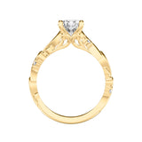 Artcarved Bridal Mounted with CZ Center Contemporary Lyric Engagement Ring 14K Yellow Gold