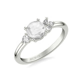 Artcarved Bridal Mounted Mined Live Center Contemporary Diamond Engagement Ring 14K White Gold