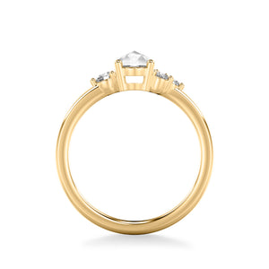 Artcarved Bridal Mounted Mined Live Center Contemporary Diamond Engagement Ring 14K Yellow Gold