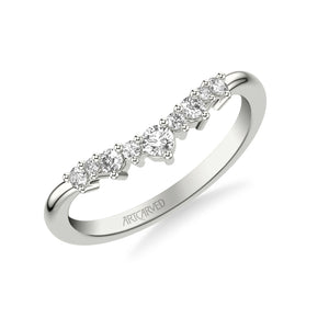Artcarved Bridal Mounted with Side Stones Contemporary Diamond Wedding Band 14K White Gold