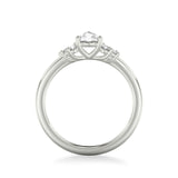 Artcarved Bridal Mounted Mined Live Center Contemporary Diamond Engagement Ring 14K White Gold