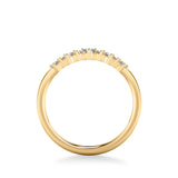 Artcarved Bridal Mounted with Side Stones Contemporary Diamond Wedding Band 14K Yellow Gold