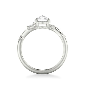 Artcarved Bridal Mounted Mined Live Center Contemporary Diamond Engagement Ring 14K White Gold