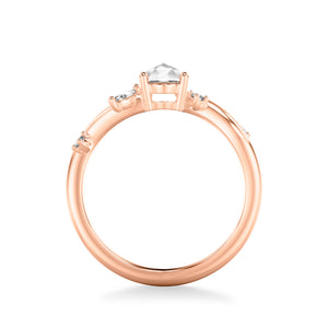 Artcarved Bridal Mounted Mined Live Center Contemporary Diamond Engagement Ring 14K Rose Gold