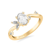 Artcarved Bridal Mounted Mined Live Center Contemporary Diamond Engagement Ring 14K Yellow Gold