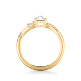 Artcarved Bridal Mounted Mined Live Center Contemporary Diamond Engagement Ring 14K Yellow Gold