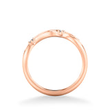 Artcarved Bridal Mounted with Side Stones Contemporary Diamond Wedding Band 14K Rose Gold