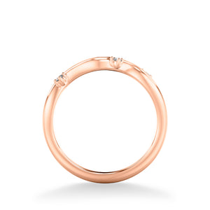 Artcarved Bridal Mounted with Side Stones Contemporary Diamond Wedding Band 14K Rose Gold