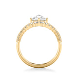 Artcarved Bridal Mounted Mined Live Center Contemporary Diamond Engagement Ring 14K Yellow Gold