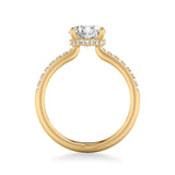 Artcarved Bridal Semi-Mounted with Side Stones Classic Engagement Ring 14K Yellow Gold