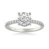 Artcarved Bridal Mounted with CZ Center Classic Engagement Ring 14K White Gold & Blue Sapphire