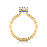 Artcarved Bridal Mounted with CZ Center Classic Engagement Ring 14K Yellow Gold & Blue Sapphire