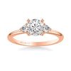 Artcarved Bridal Semi-Mounted with Side Stones Classic Engagement Ring 14K Rose Gold