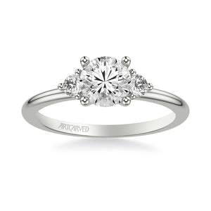 Artcarved Bridal Mounted with CZ Center Classic Engagement Ring 14K White Gold