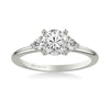 Artcarved Bridal Semi-Mounted with Side Stones Classic Engagement Ring 18K White Gold