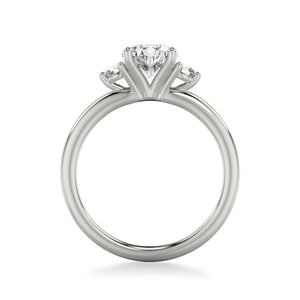 Artcarved Bridal Mounted with CZ Center Classic Engagement Ring 14K White Gold