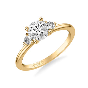 Artcarved Bridal Mounted with CZ Center Classic Engagement Ring 18K Yellow Gold