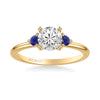 Artcarved Bridal Mounted with CZ Center Classic Engagement Ring 14K Yellow Gold & Blue Sapphire