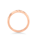 Artcarved Bridal Mounted with Side Stones Contemporary Diamond Wedding Band 14K Rose Gold