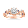 Artcarved Bridal Semi-Mounted with Side Stones Contemporary Engagement Ring 14K Rose Gold & Blue Sapphire