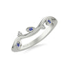 Artcarved Bridal Mounted with Side Stones Contemporary Wedding Band 18K White Gold & Blue Sapphire