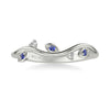 Artcarved Bridal Mounted with Side Stones Contemporary Wedding Band 14K White Gold & Blue Sapphire