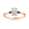 Artcarved Bridal Mounted with CZ Center Classic Gemstone Engagement Ring 18K Rose Gold & Blue Sapphire