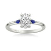 Artcarved Bridal Semi-Mounted with Side Stones Classic Engagement Ring 14K White Gold & Blue Sapphire