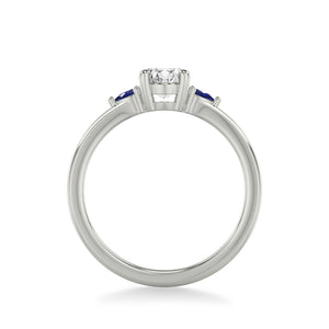 Artcarved Bridal Mounted with CZ Center Classic Engagement Ring 14K White Gold & Blue Sapphire