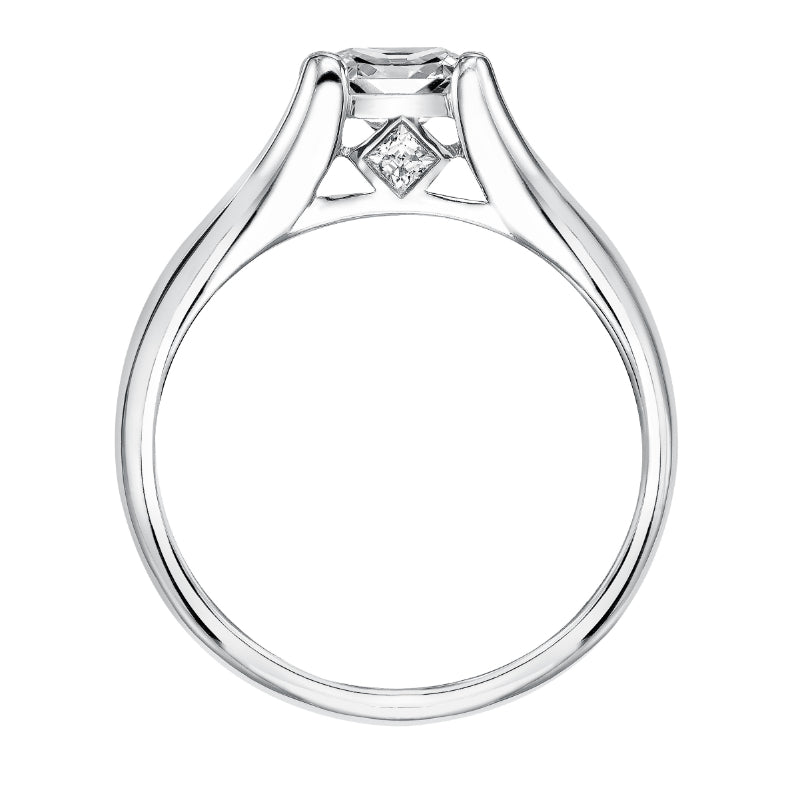 Artcarved Bridal Semi-Mounted with Side Stones Classic Engagement Ring Tally 14K White Gold